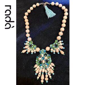 One-of-a-Kind vintage Radà Italy couture handmade bib statement necklace